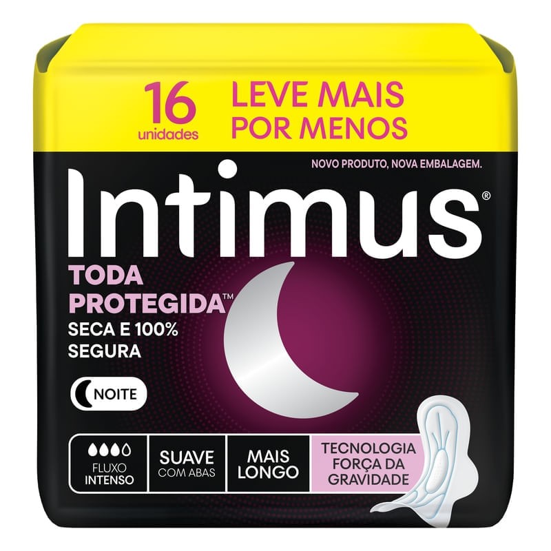 Absorvente Int Gel Suave Noturno com Abas 16 un