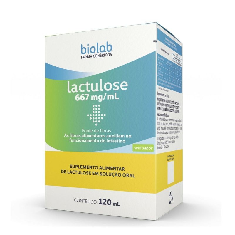 Suplemento Alimentar Lactulose 667mg/ml Biolab Solucao Oral 120ml
