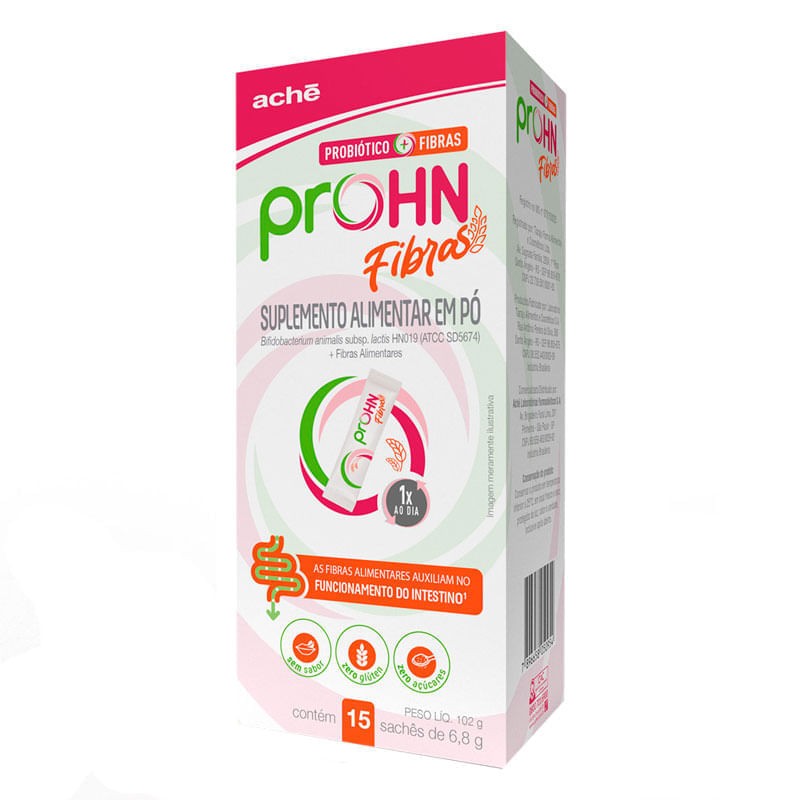 Suplemento Alimentar Po Sem Sabor Zero Acucar Prohn Fibras Caixa 102g 15 Saches De 6,8g Cada