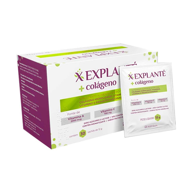 Explante + Colageno Sabor Frutas Vermelhas c/30 Saches 12g