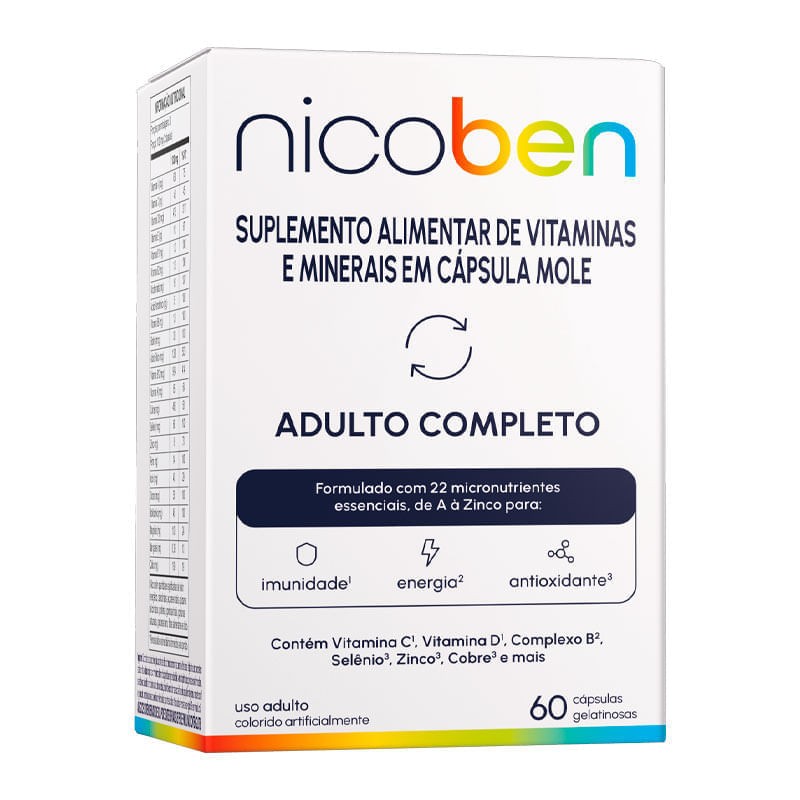 Nicoben Adulto Completo c/60 Capsulas Gelatinosas