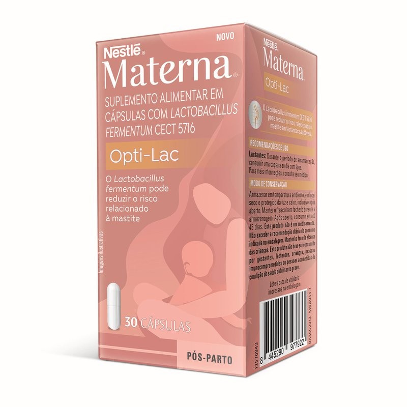 Suplemento Vitaminico Nestle Materna Opti-lac Com 30 Capsulas